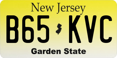 NJ license plate B65KVC