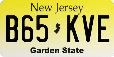 NJ license plate B65KVE