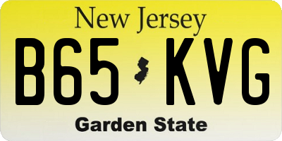 NJ license plate B65KVG