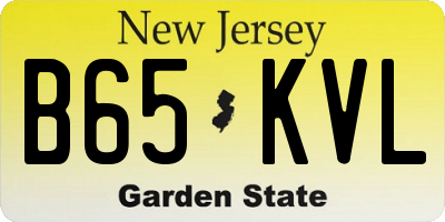 NJ license plate B65KVL