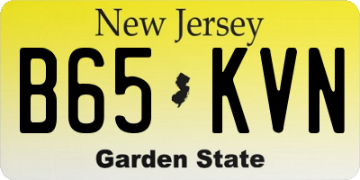 NJ license plate B65KVN