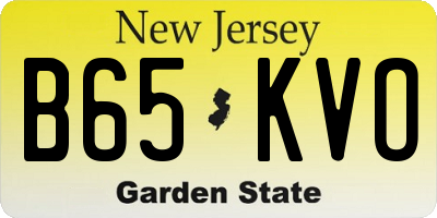 NJ license plate B65KVO