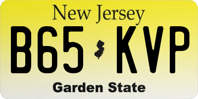 NJ license plate B65KVP