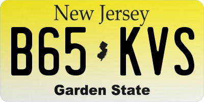 NJ license plate B65KVS
