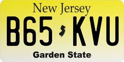 NJ license plate B65KVU