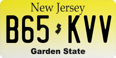 NJ license plate B65KVV
