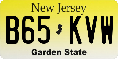 NJ license plate B65KVW