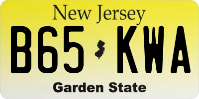 NJ license plate B65KWA