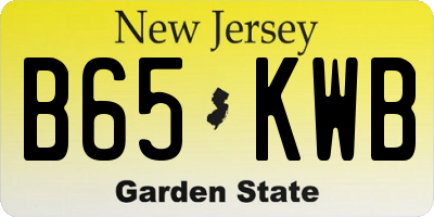NJ license plate B65KWB