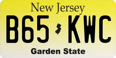 NJ license plate B65KWC