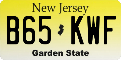 NJ license plate B65KWF