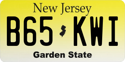 NJ license plate B65KWI