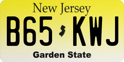 NJ license plate B65KWJ