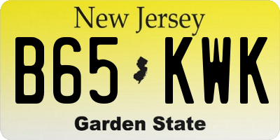 NJ license plate B65KWK