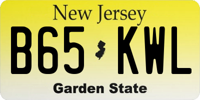 NJ license plate B65KWL