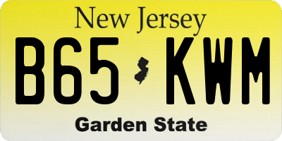 NJ license plate B65KWM