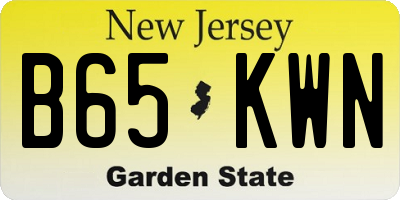 NJ license plate B65KWN