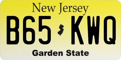 NJ license plate B65KWQ
