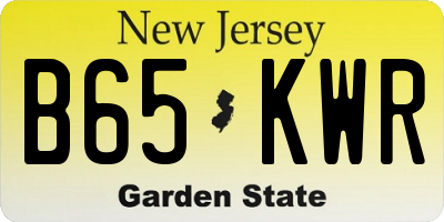 NJ license plate B65KWR