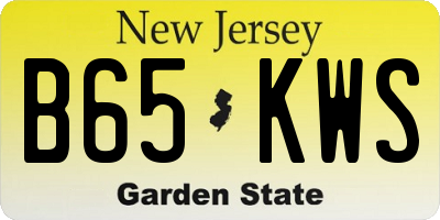 NJ license plate B65KWS