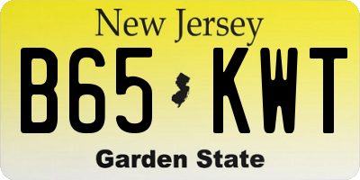 NJ license plate B65KWT