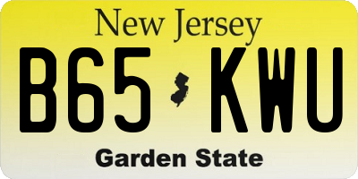NJ license plate B65KWU