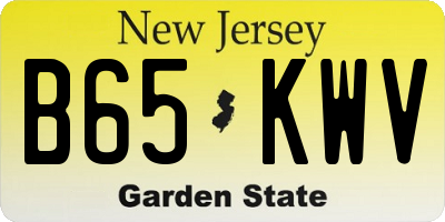 NJ license plate B65KWV