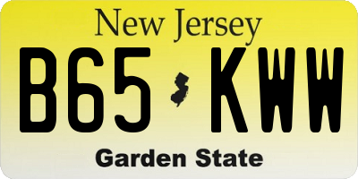 NJ license plate B65KWW