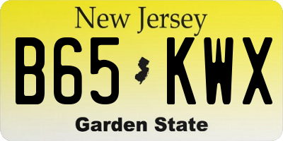 NJ license plate B65KWX