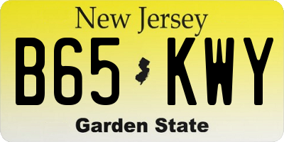 NJ license plate B65KWY