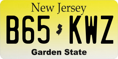 NJ license plate B65KWZ