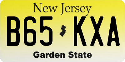 NJ license plate B65KXA
