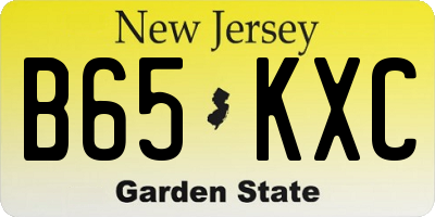 NJ license plate B65KXC
