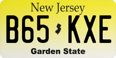 NJ license plate B65KXE