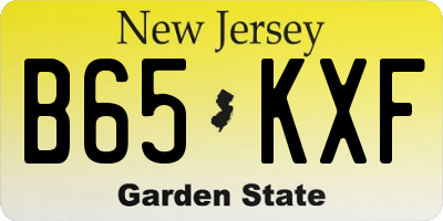 NJ license plate B65KXF