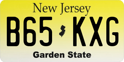 NJ license plate B65KXG