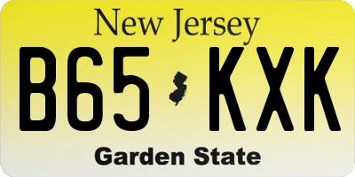 NJ license plate B65KXK
