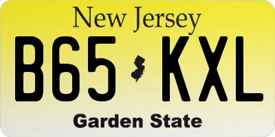 NJ license plate B65KXL