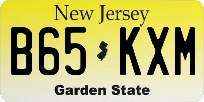 NJ license plate B65KXM