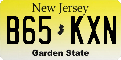 NJ license plate B65KXN