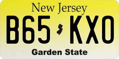 NJ license plate B65KXO