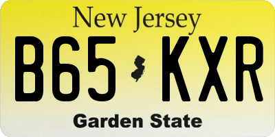 NJ license plate B65KXR