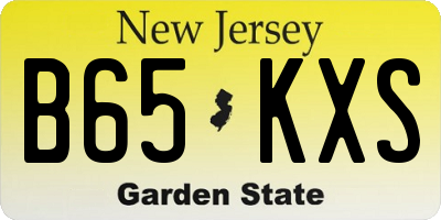 NJ license plate B65KXS