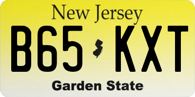 NJ license plate B65KXT