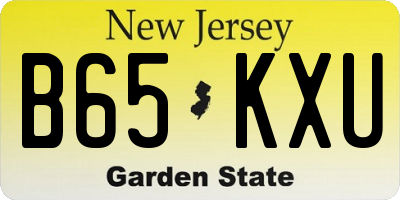 NJ license plate B65KXU