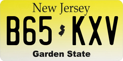 NJ license plate B65KXV