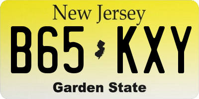 NJ license plate B65KXY