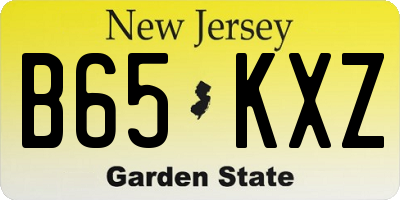 NJ license plate B65KXZ