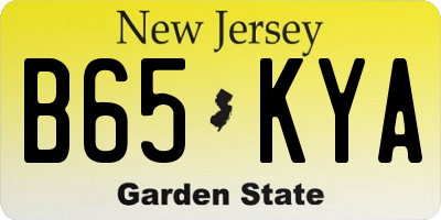 NJ license plate B65KYA