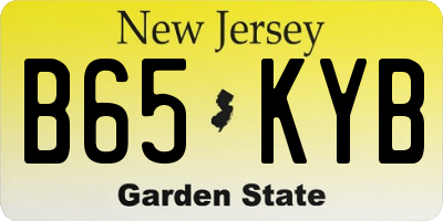 NJ license plate B65KYB
